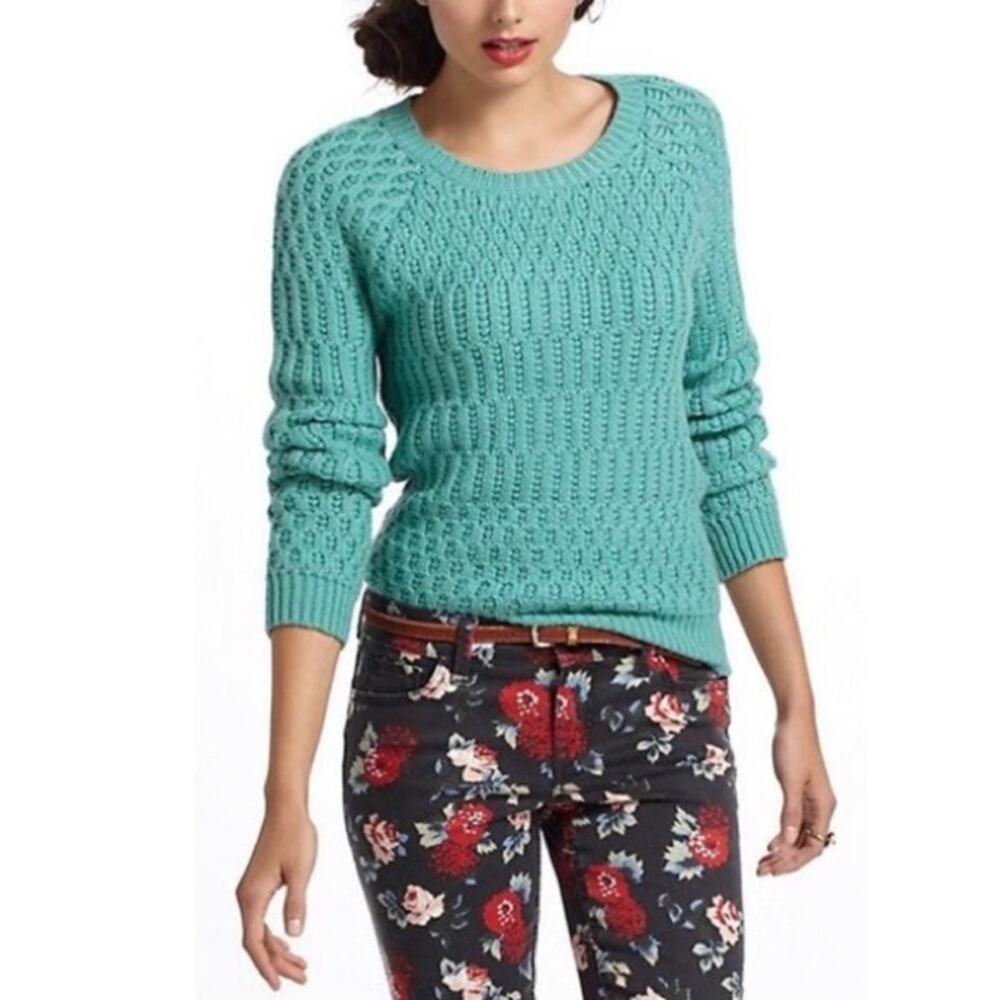 Anthropologie Sparrow Mint Green Wool Blend Sweater